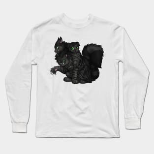 CerPURRus: Black Tabby Long Sleeve T-Shirt